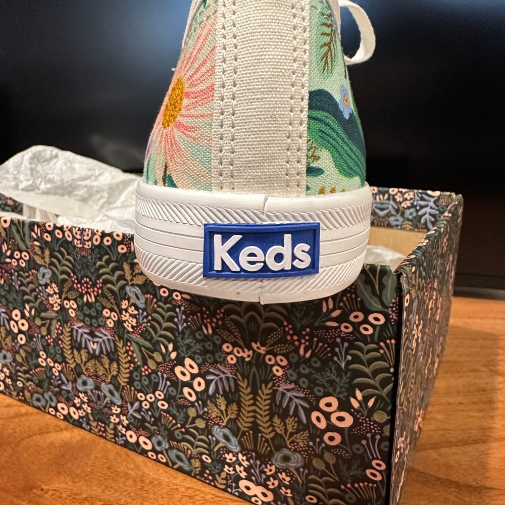 New Women's Keds Rifle Paper Co. Floral Print Sneakers Casual Shoes size 7.5 U.S - Picture 7 of 10